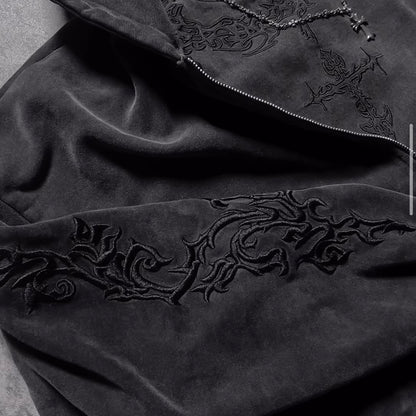 Eternal Vines Hoodie Ash Black