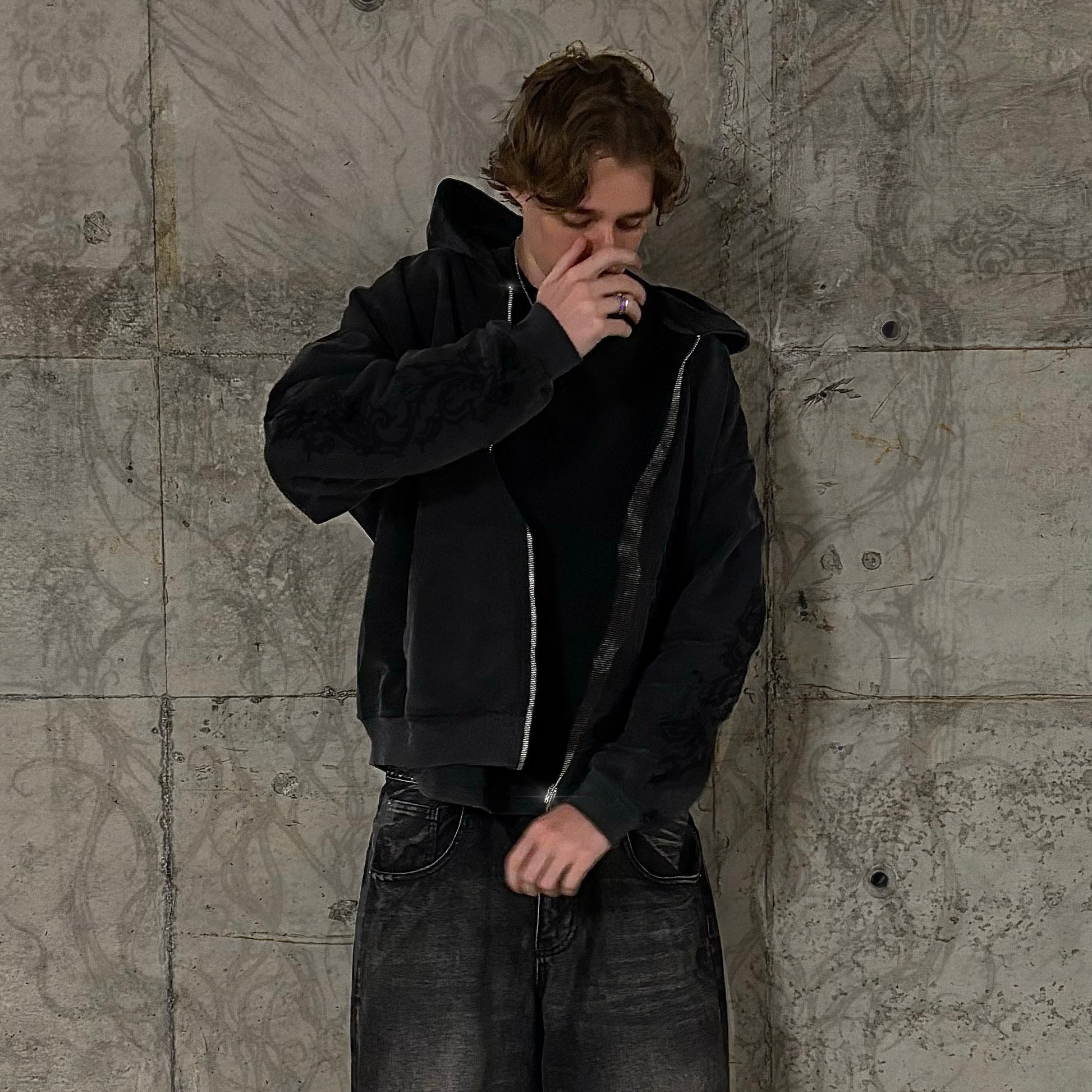 Eternal Vines Hoodie Ash Black